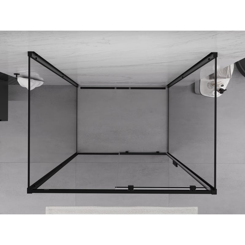 Mexen Exo-3S 3-seitige Duschkabine, Schiebetür 150 x 80 cm, transparent, schwarz - 8151-150-080-70-00-3S