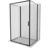 Mexen Exo-S 3S 3-seitige Duschkabine, Schiebetür, 160 x 80 cm, transparent, schwarz - 8151-160-080-70-00-3S