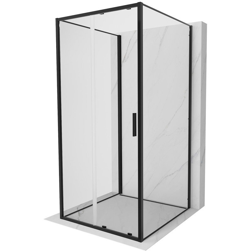 Mexen Exo-3S 3-seitige Duschkabine verschiebbar 95 x 95 cm, transparent, schwarz - 8151-095-095-70-00-3S