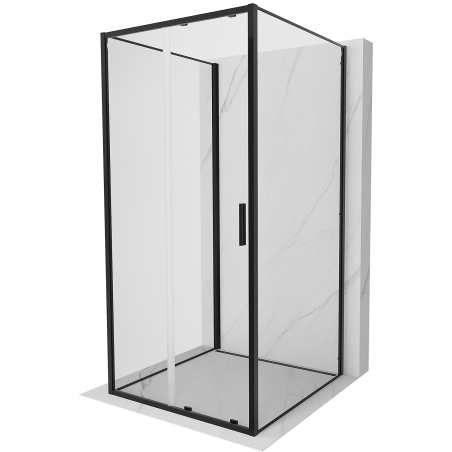 Mexen Exo-3S 3-seitige Duschkabine verschiebbar 95 x 95 cm, transparent, schwarz - 8151-095-095-70-00-3S
