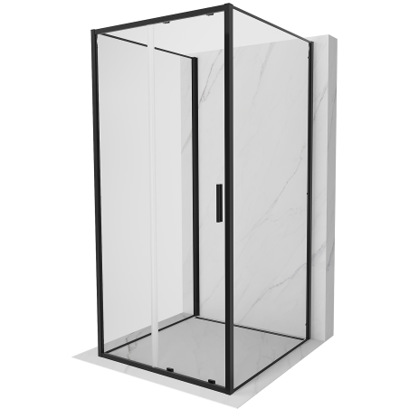 Mexen Exo-3S 3-seitige Duschkabine, Schiebetür 110 x 110 cm, transparent, schwarz - 8151-110-110-70-00-3S