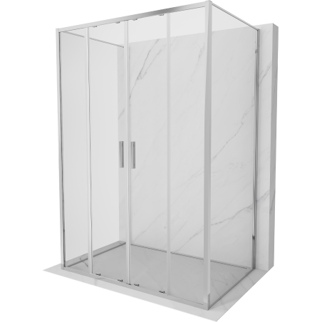Mexen Exo-3S Duschkabine 3-seitig, Schiebetür, 130 x 75 cm, transparent, Chrom - 8152-130-075-01-00-3S