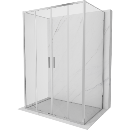Mexen Exo-3S 3-seitige Duschkabine, verschiebbar, 130 x 80 cm, transparent, Chrom - 8152-130-080-01-00-3S