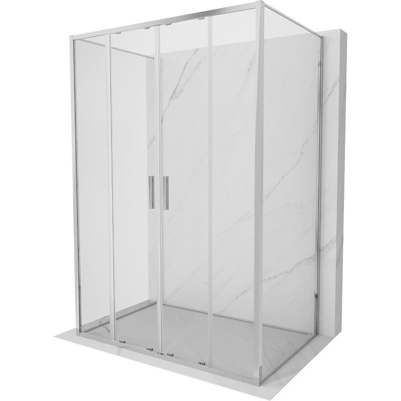 Mexen Exo-3S Duschkabine 3-seitig, 160 x 80 cm, transparent, Chrom - 8152-160-080-01-00-3S