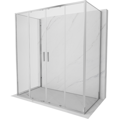 Mexen Exo-3S Duschkabine 3-seitig verschiebbar 180 x 80 cm, transparent, Chrom - 8152-180-080-01-00-3S