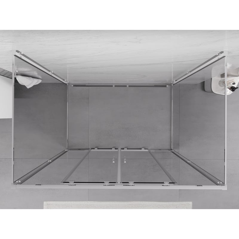 Mexen Exo-3S Duschkabine, 3-seitig, Schiebetür 150 x 95 cm, transparent, Chrom - 8152-150-095-01-00-3S