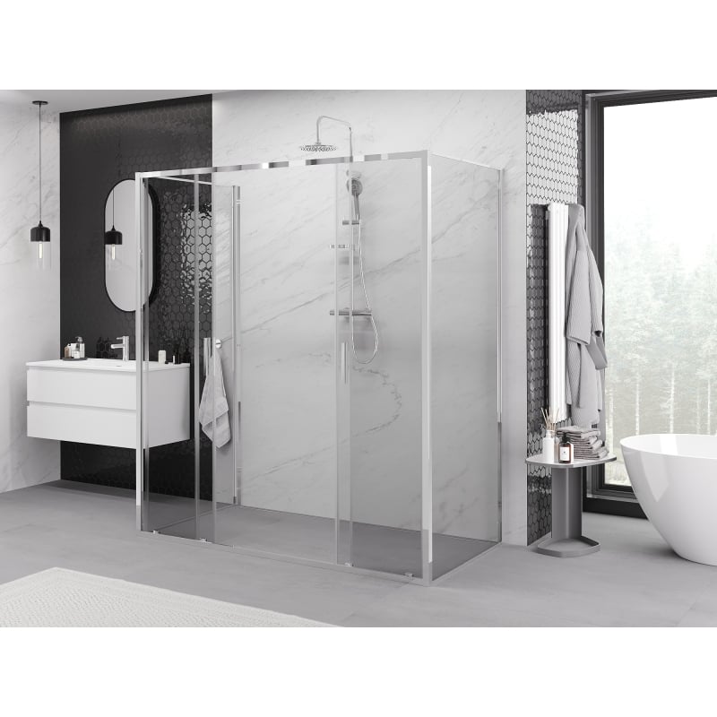 Mexen Exo-3S 3-seitige Duschkabine, Schiebetür, 200 x 100 cm, transparent, Chrom - 8152-200-100-01-00-3S