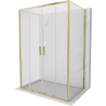 Mexen Exo-3S Dreiteilige Duschkabine zum Schieben 140 x 75 cm, transparent, gold - 8152-140-075-50-00-3S