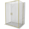 Mexen Exo-3S Duschkabine, 3-seitig verschiebbar, 150 x 75 cm, transparent, gold - 8152-150-075-50-00-3S