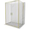 Mexen Exo-S Duo 3S Duschkabine, 3-seitig, Schiebetür, 150 x 75 cm, transparent, gold - 8152-150-075-50-00-3S