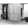 Mexen Exo-3S 3-seitige Duschkabine verschiebbar 170 x 75 cm, transparent, gold - 8152-170-075-50-00-3S