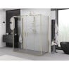Mexen Exo-3S 3-seitige Duschkabine, 200 x 80 cm, transparent, gold - 8152-200-080-50-00-3S