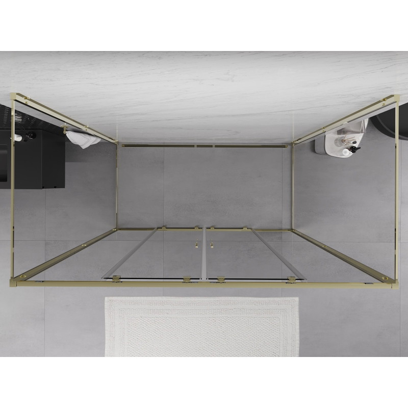 Mexen Exo-3S Duschkabine 3-seitig, verschiebbar 170 x 85 cm, transparent, gold - 8152-170-085-50-00-3S