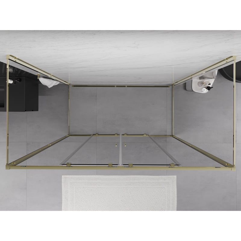 Mexen Exo-3S Duschkabine 3-seitig verschiebbar 190 x 85 cm, transparent, gold - 8152-190-085-50-00-3S