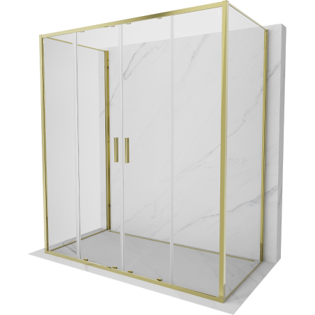 Mexen Exo-3S 3-Wand-Duschkabine, verschiebbar, 200 x 85 cm, transparent, gold - 8152-200-085-50-00-3S