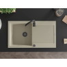 Mexen Leo Granitspüle 1-Becken mit Abtropffläche und Küchenarmatur Telma, beige - 6501-69-670200-70