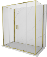 Mexen Exo-3S Duschkabine 3-seitig schiebbar 170 x 95 cm, transparent, gold - 8152-170-095-50-00-3S