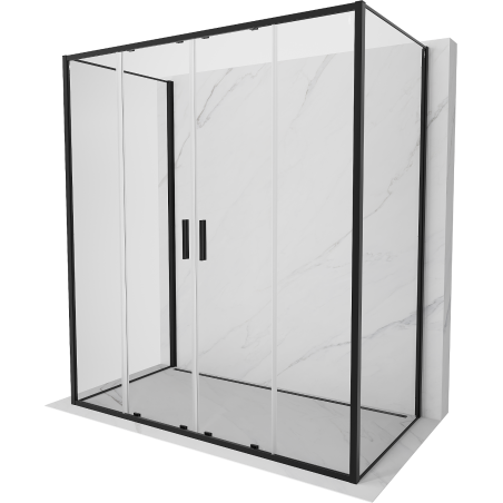 Mexen Exo-3S 3-seitige Duschkabine, 190 x 75 cm, transparent, schwarz, schiebbar - 8152-190-075-70-00-3S