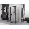 Mexen Exo-3S duschkabine 3-seitig verschiebbar 140 x 80 cm, transparent, schwarz - 8152-140-080-70-00-3S