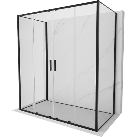 Mexen Exo-3S 3-seitige, verstellbare Duschkabine 190 x 85 cm, transparent, schwarz - 8152-190-085-70-00-3S
