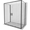 Mexen Exo-3S 3-seitige Duschkabine, 200 x 90 cm, transparent, schwarz - 8152-200-090-70-00-3S
