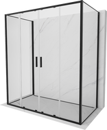 Mexen Exo-3S 3-seitige Duschkabine, 200 x 90 cm, transparent, schwarz - 8152-200-090-70-00-3S