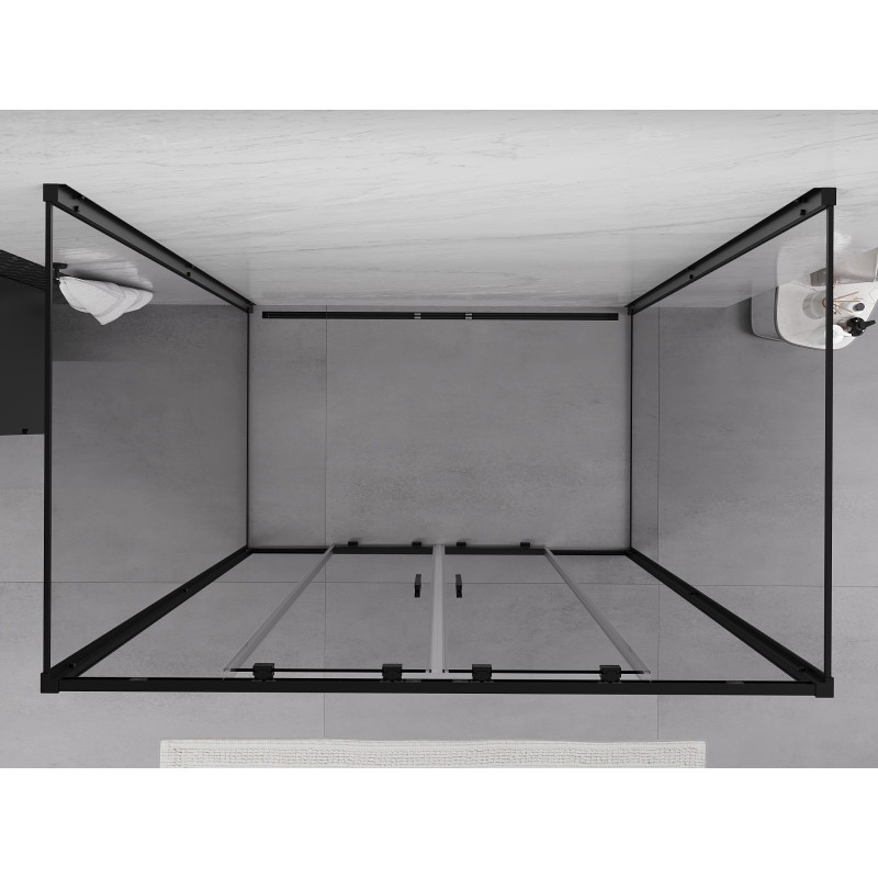 Mexen Exo-3S 3-seitige Duschkabine, 140 x 95 cm, transparent, schwarz - 8152-140-095-70-00-3S