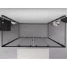Mexen Exo-3S 3-seitige Duschkabine, verschiebbar, 190 x 95 cm, transparent, schwarz - 8152-190-095-70-00-3S