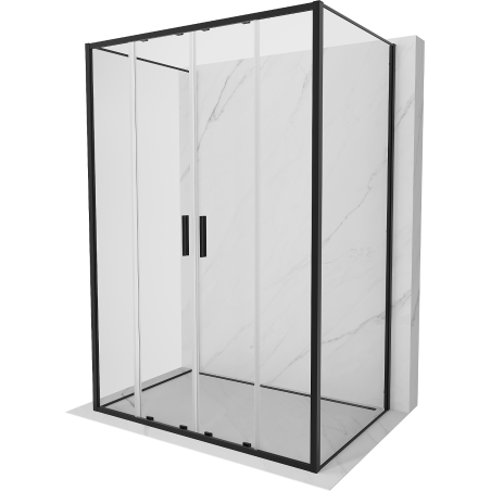 Mexen Exo-3S Duschkabine 3-seitig, verschiebbar 160 x 100 cm, transparent, schwarz - 8152-160-100-70-00-3S