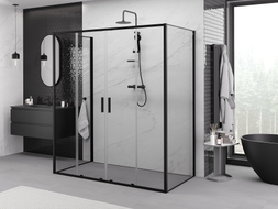 Mexen Exo-3S 3-seitige Duschkabine, schiebbar, 190 x 100 cm, transparent, schwarz - 8152-190-100-70-00-3S