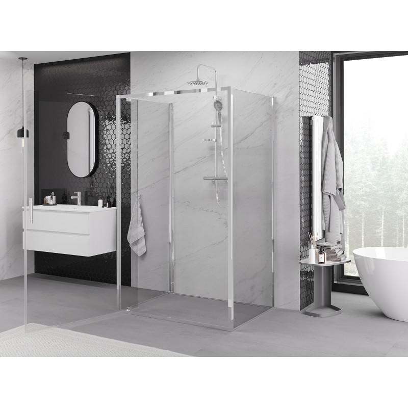 Mexen Exo-3S 3-seitige Duschkabine 95 x 70 cm mit Pendeltür, transparent, chrom - 8181-095-070-01-00-3S