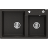 Mexen Tomas Granitspüle 2-Becken 800 x 500 mm, schwarz/gold metallic, Siphon Chrom - 6516802000-75