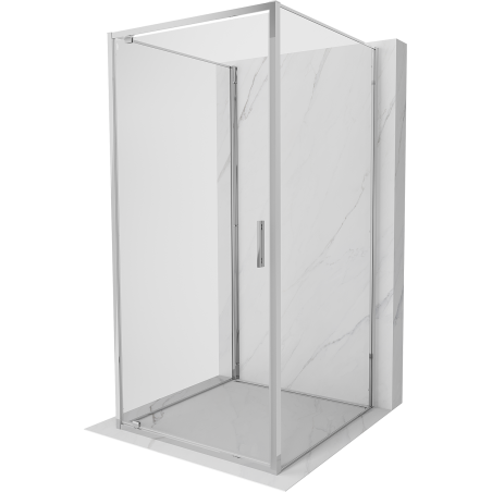 Mexen Exo-3S 3-seitige Duschkabine Schwingtür 75 x 75 cm, transparent, Chrom - 8181-075-075-01-00-3S