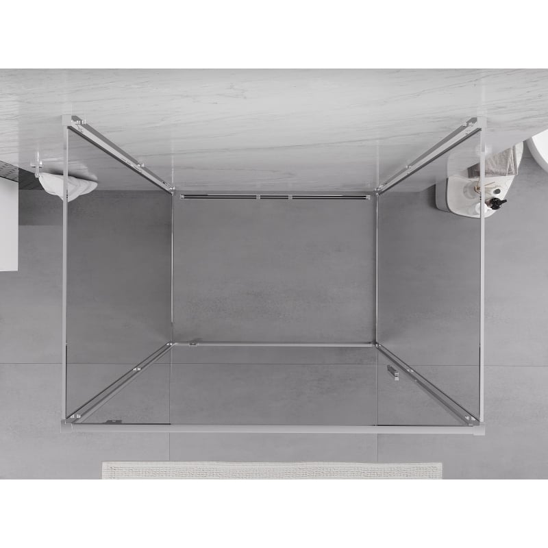 Mexen Exo-3S 3-seitige Duschkabine zum Schwenken 80 x 75 cm, transparent, Chrom - 8181-080-075-01-00-3S