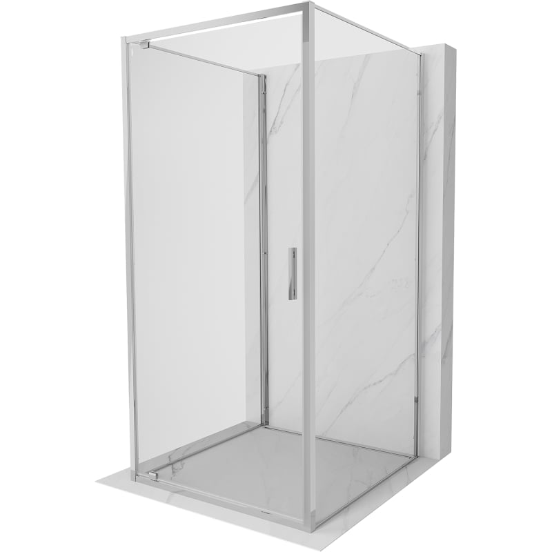 Mexen Exo-3S 3-seitige Duschkabine, schwenkbar, 100 x 100 cm, transparent, Chrom - 8181-100-100-01-00-3S