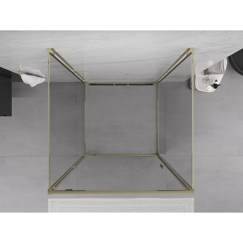 Mexen Exo-3S 3-seitige Duschkabine 70 x 70 cm, transparent, gold - 8181-070-070-50-00-3S