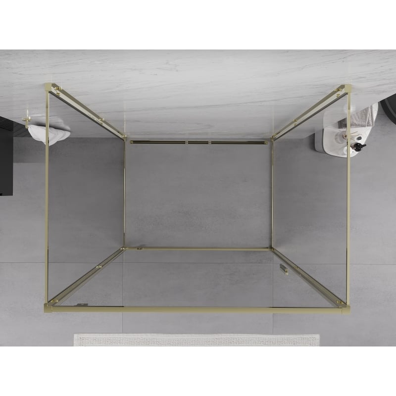 Mexen Exo-3S 3-seitige Duschkabine 70 x 80 cm, transparent, gold - 8181-070-080-50-00-3S