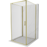 Mexen Exo-3S 3-seitige Duschkabine, 80 x 80 cm, transparent, gold - 8181-080-080-50-00-3S