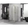 Mexen Exo-3S Dreiwand-Duschkabine, schwenkbar 90 x 90 cm, transparent, gold - 8181-090-090-50-00-3S