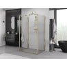 Mexen Exo-3S Duschkabine 3-seitig, schwenkbar 95 x 100 cm, transparent, gold - 8181-095-100-50-00-3S