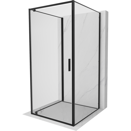 Mexen Exo-3S Duschkabine 3-seitig schwenkbar 70 x 70 cm, transparent, schwarz - 8181-070-070-70-00-3S