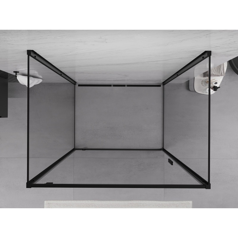 Mexen Exo-3S Duschkabine 3-seitig schwenkbar 85 x 80 cm, transparent, schwarz - 8181-085-080-70-00-3S
