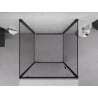 Mexen Exo-3S 3-seitige Duschkabine, 100 x 100 cm, transparent, schwarz - 8181-100-100-70-00-3S