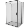 Mexen Exo-3S Duschkabine 3-seitig schwenkbar 100 x 110 cm, transparent, schwarz - 8181-100-110-70-00-3S