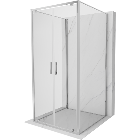 Mexen Exo-3S Duschkabine 3-seitig schwenkbar 70 x 70 cm, transparent, Chrom - 8182-070-070-01-00-3S