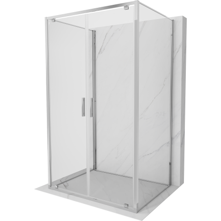 Mexen Exo-3S 3-seitige, schwenkbare Duschkabine 90 x 70 cm, transparent, Chrom - 8182-090-070-01-00-3S