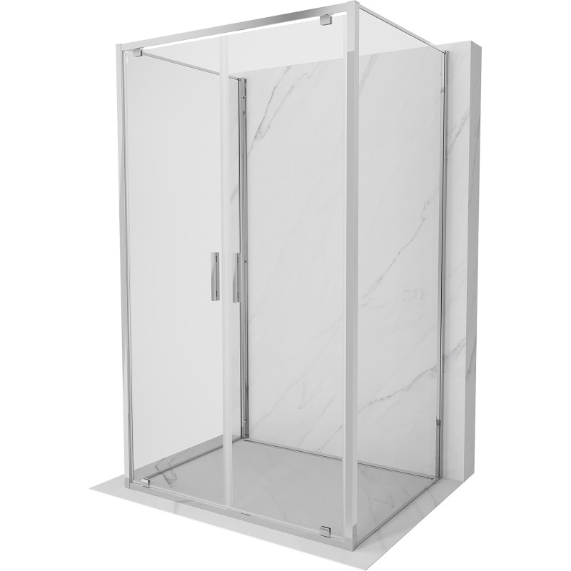 Mexen Exo-3S Duschkabine 3-seitig schwenkbar 120 x 110 cm, transparent, Chrom - 8182-120-110-01-00-3S