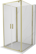 Mexen Exo-3S 3-seitige Duschkabine mit Drehflügel 70 x 70 cm, transparent, gold - 8182-070-070-50-00-3S