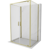 Mexen Exo-3S duschkabine 3-seitig schwenkbar 100 x 75 cm, transparent, gold - 8182-100-075-50-00-3S