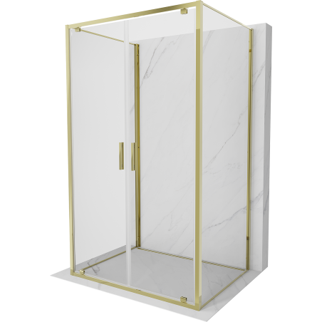 Mexen Exo-3S 3-seitige Duschkabine 110 x 80 cm, transparent, gold - 8182-110-080-50-00-3S